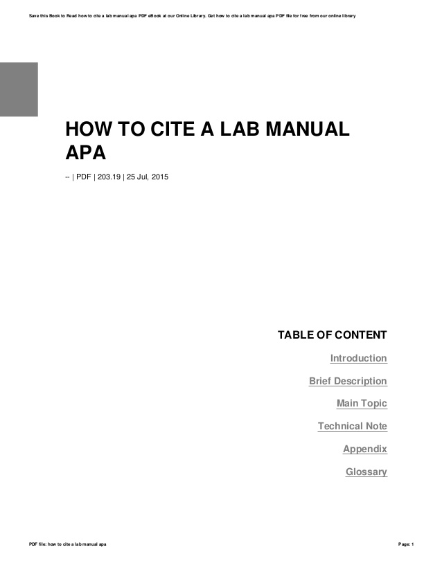 How To Reference A User Manual In Apa